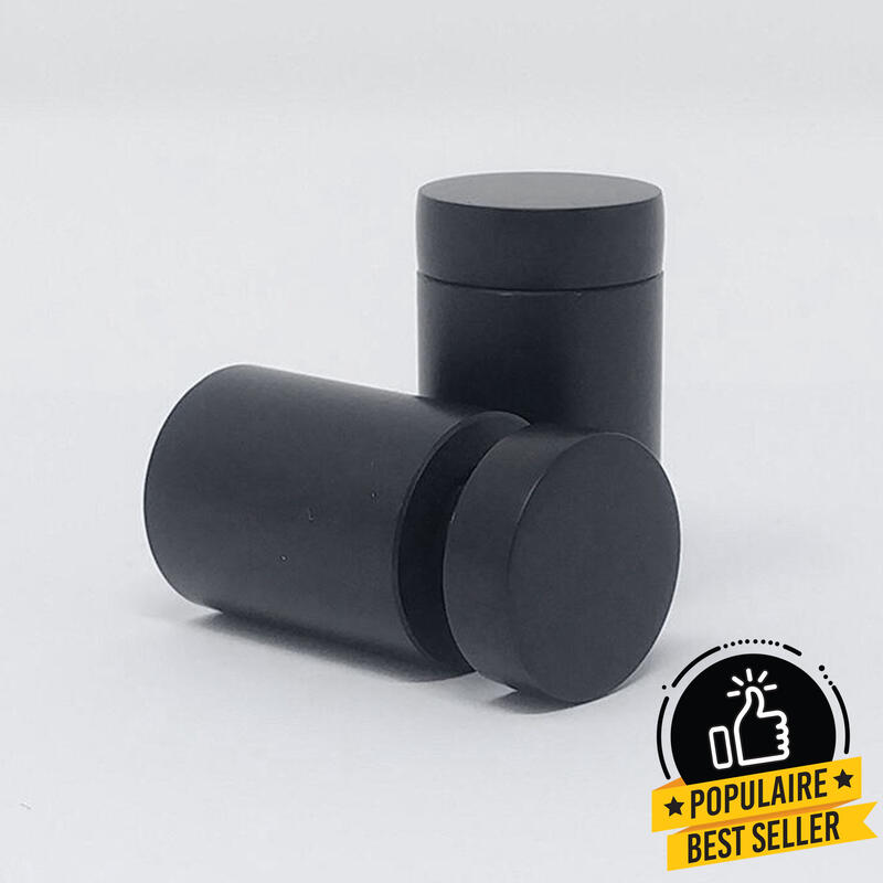  Entretoises Murales (Filetées) Noir mat – ∅ 18.5mm (3/4″) Projection 25mm (1″) 