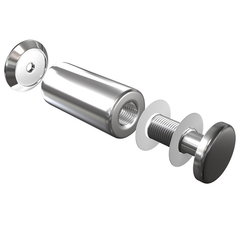 Entretoises Murales (Filetées) avec platine – ∅ 25mm (1″) Projection 55mm (2-5/32″)