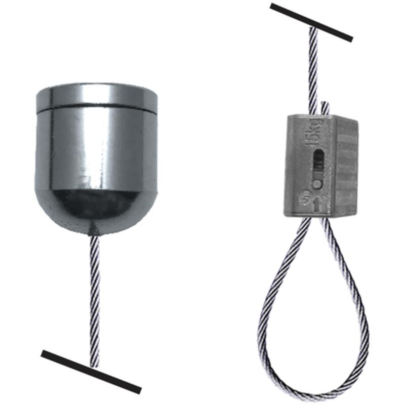 Kit de suspension 16.5' (5m) Embout plafond - Galet aujustable